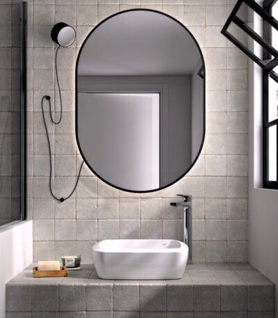 oglinda baie Gala Klea iluminare LED perimetrala ambientala design modern dreptunghiular