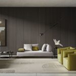 Living modern cu canapea LeComfort Bacio – design italian contemporan în nuanțe calde