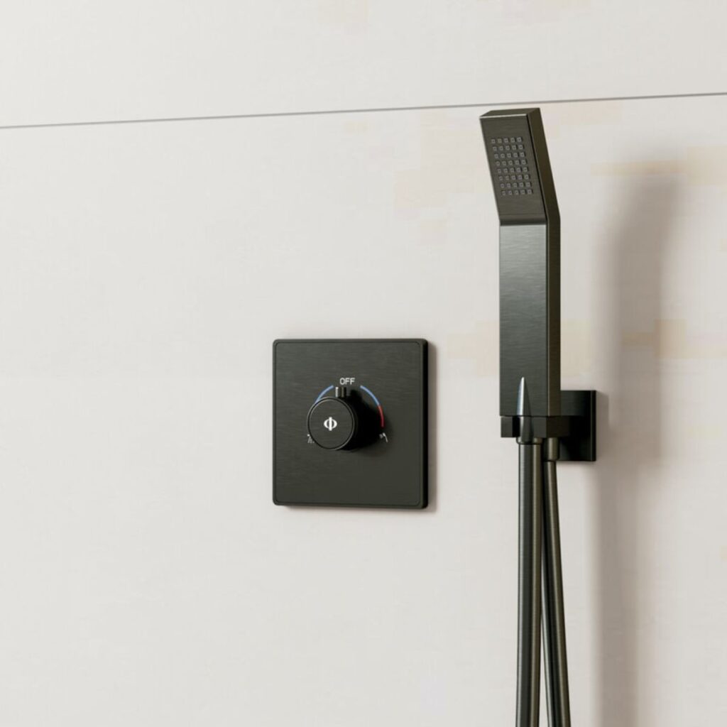 Baterie duș încastrată GME Universal antracit gunmetal efect metalic.